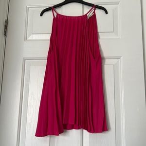 Hot pink pleated top, size 14